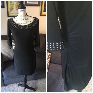WHBM Dress Studded Accent Boat Neck Cocktail Party